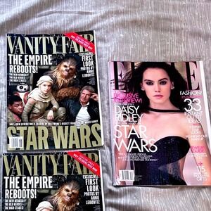 Star Wars The Force Awakens Magazine Lot Vanity Fair June 2015 Elle Dec 2015